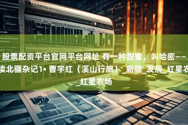 股票配资平台官网平台网址 有一种甜蜜，叫哈密——走读北疆杂记1• 曹宇红（溪山行旅）_新疆_发展_红星农场
